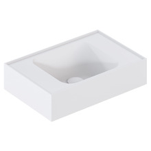 Mia 470mm Matte White Wall Hung Basin with Overflow